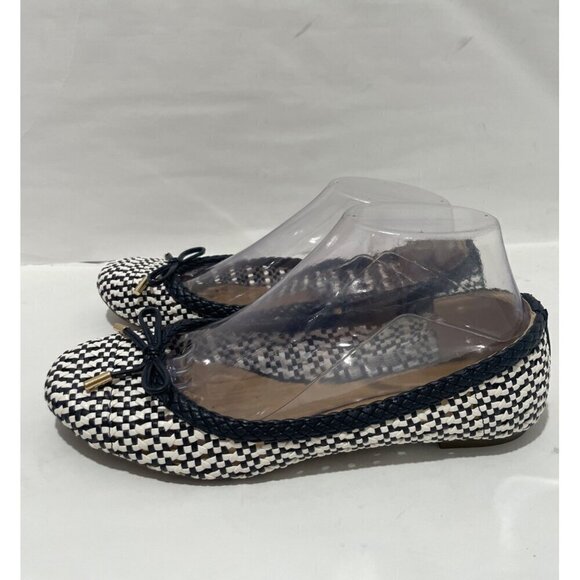 TALBOTS OLYMPIA Womens OPEN-WEAVE BALLET FLATS - BI-COLOR bow texture size 7.5 - Picture 1 of 7